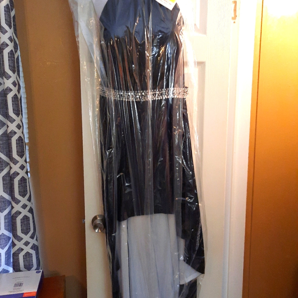 High Low Black And White Formal Dress
